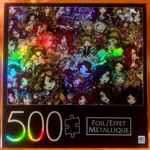 Milton Bradley Hasbro 500 piece Foil Puzzle- Unsealed- Metallic Effect - Dolls